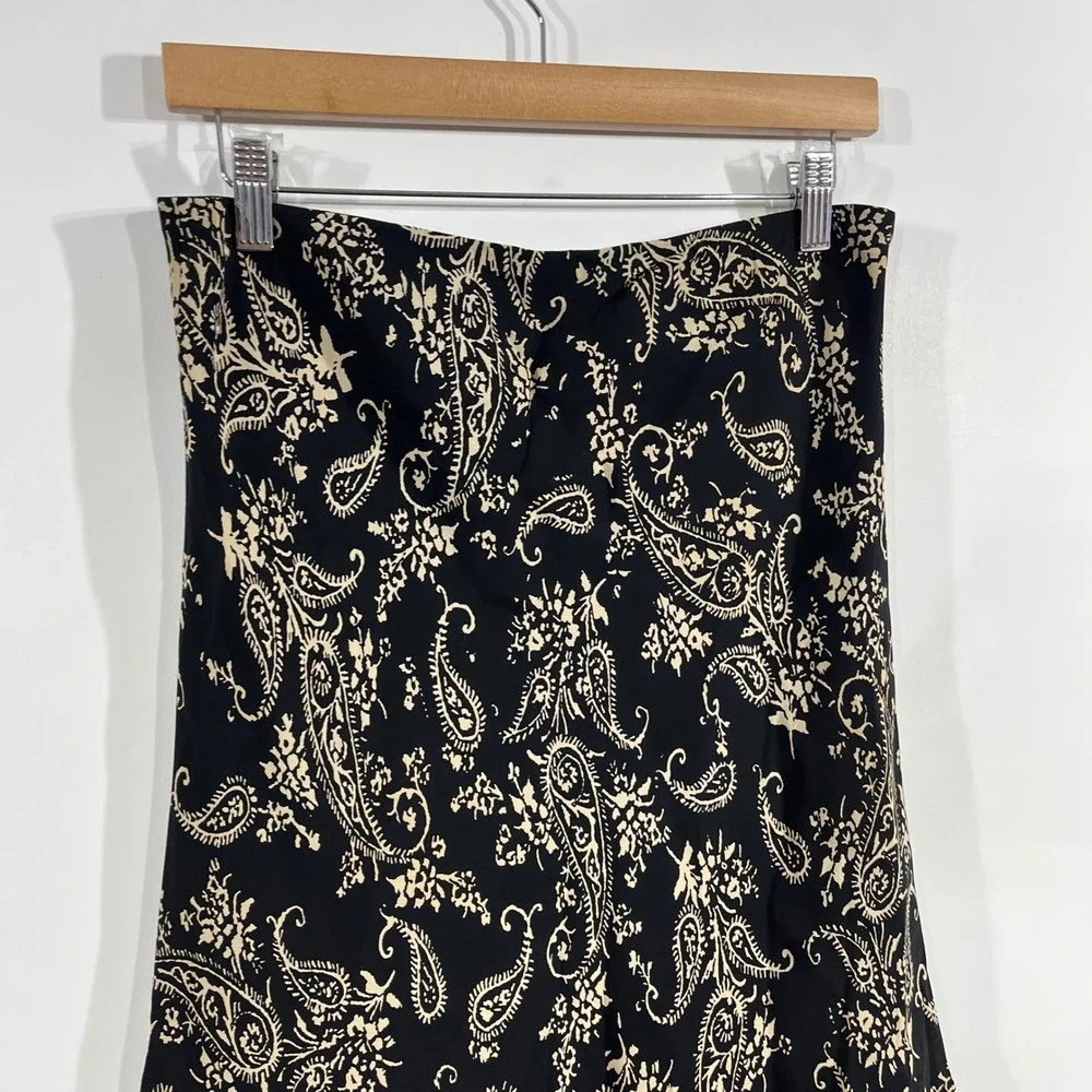 Karen Kane VTG 90s Fairy Grunge Paisley Ruffle Hem Midi Skirt Medium Renfair